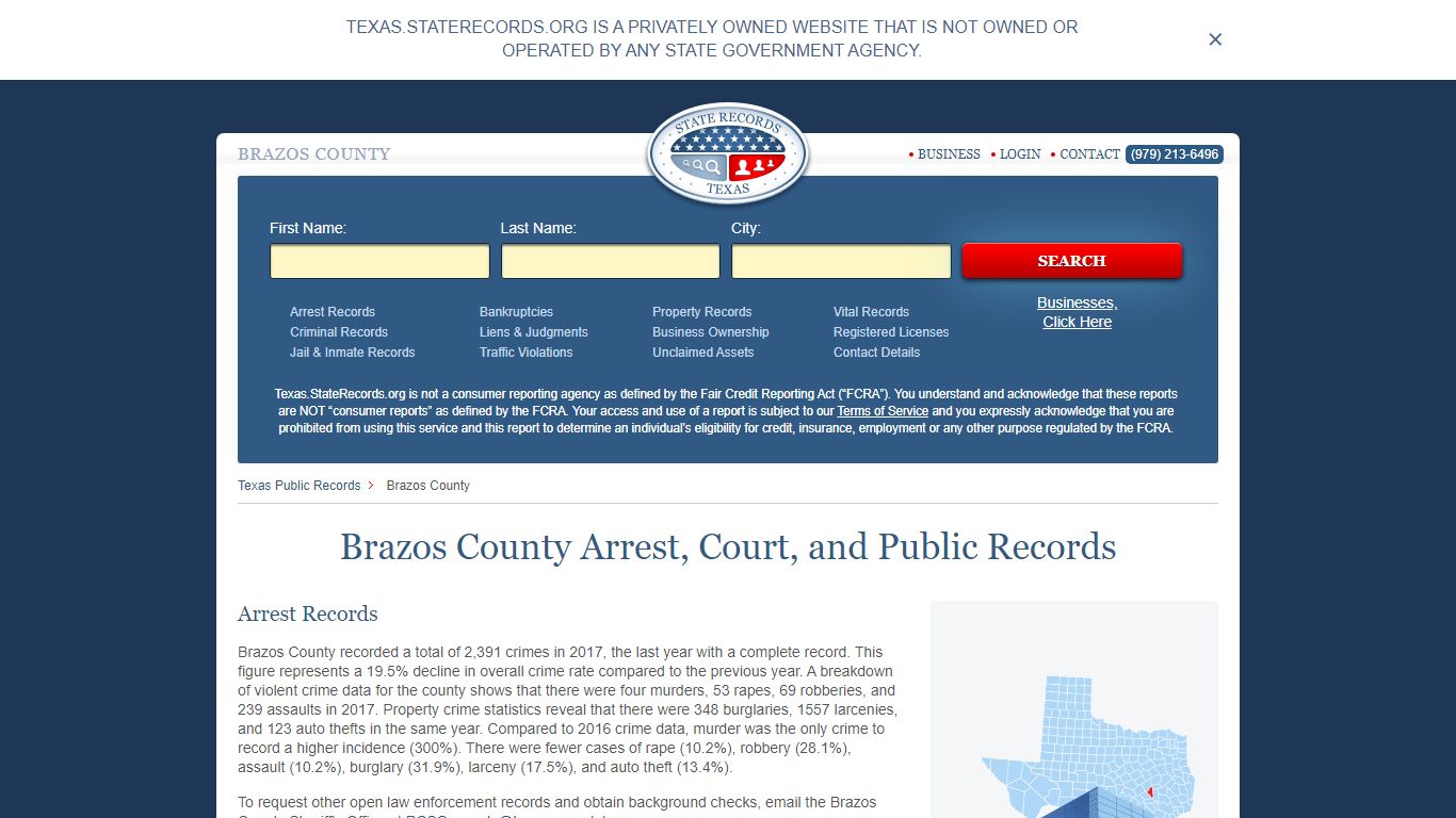 Brazos County Arrest, Court, and Public Records